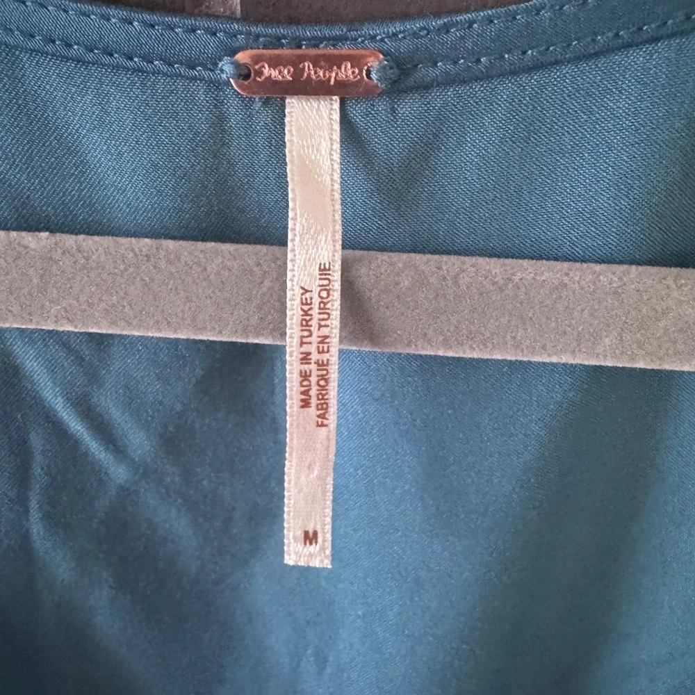 Free People Myra Teal Twist Front Blouse - Picture 3 of 4
